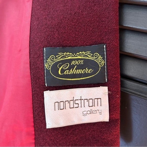 100% Cashmere Vintage Nordstrom Gallery Red Burgundy Blazer Jacket, Size 8 - Picture 10 of 12